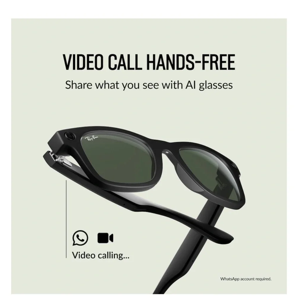 Ray-Ban Black and Green Wearable Glasses NWT